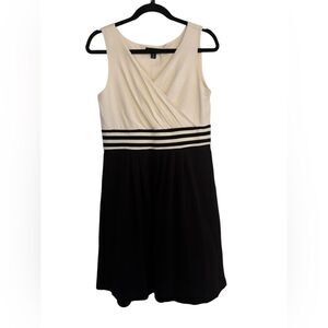 Lands end Women’s Black/Cream Sleeveless Dress-size 10-12